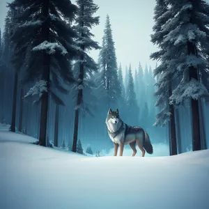 Winter Wolf in Frosty Woods