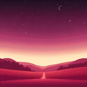 Sunset Over Highland Mountains