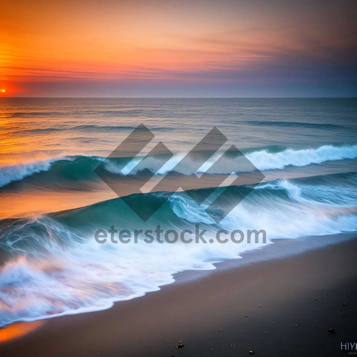 Picture of Tranquil Sunset on Sandy Beach - Tropical Paradise