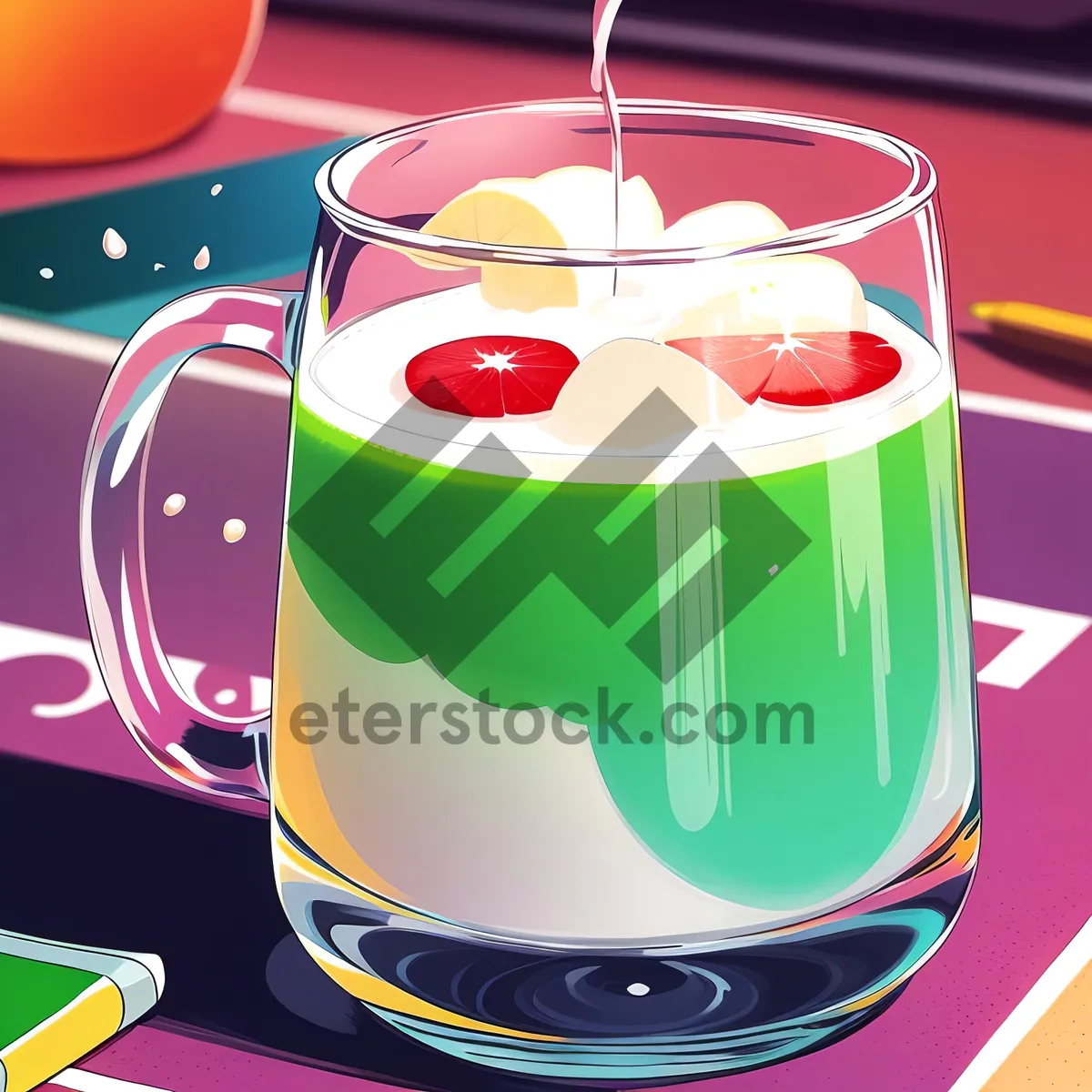 Picture of Cheers: Vibrant Cup of Punch and Mixed Drink