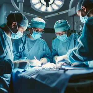 Professional Doctor Performing Surgery in Hospital Operating Room