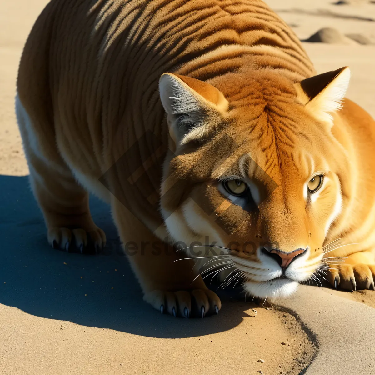 Picture of Fierce Tiger Cat Roaming in the Wild