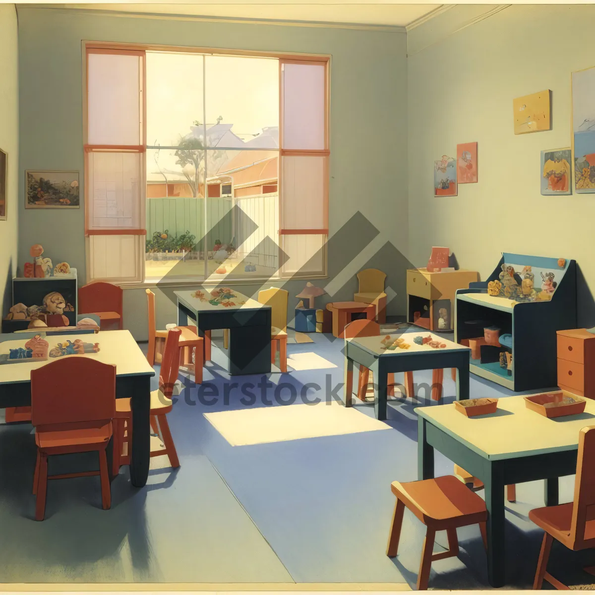 Picture of Modern Classroom Interior with Stylish Furniture