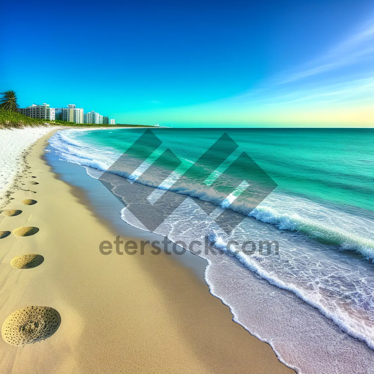 Picture of Serene Beachscape: Sunny Paradise by the Turquoise Ocean