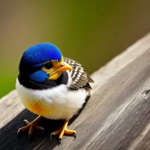 Vibrant Yellow Goldfinch with Feathery Wings