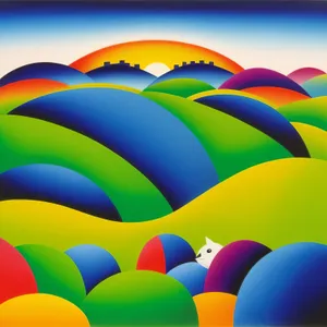 Colorful Graphic Art: Vibrant Rainbow Backdrop Design