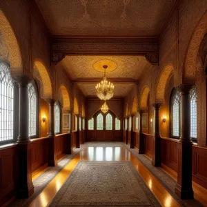 Ancient Cathedral Hall with Majestic Vaulted Arches