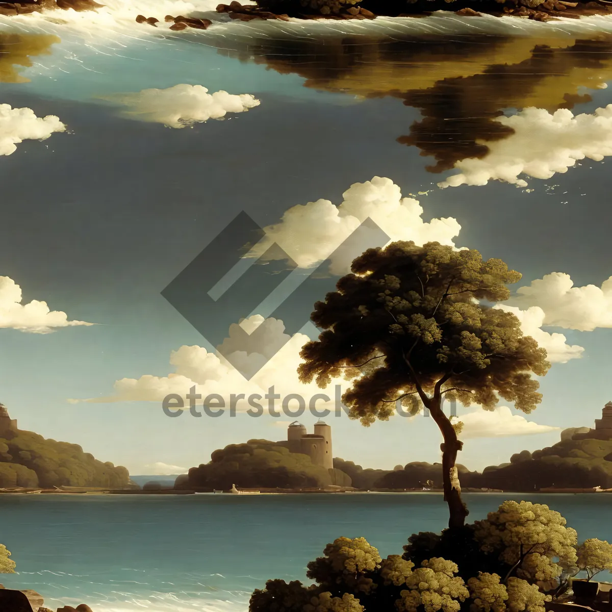 Picture of Serene Seascape: Coastal Rock Formation and Azure Waters