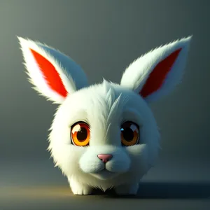 Furry bunny with cute fluffy ears