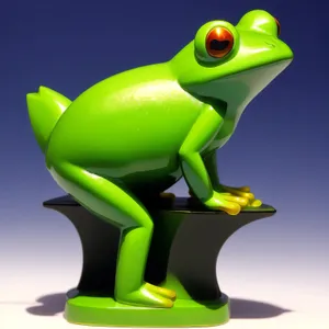 Colorful 3D Frog Eye Puppet Cartoon Image