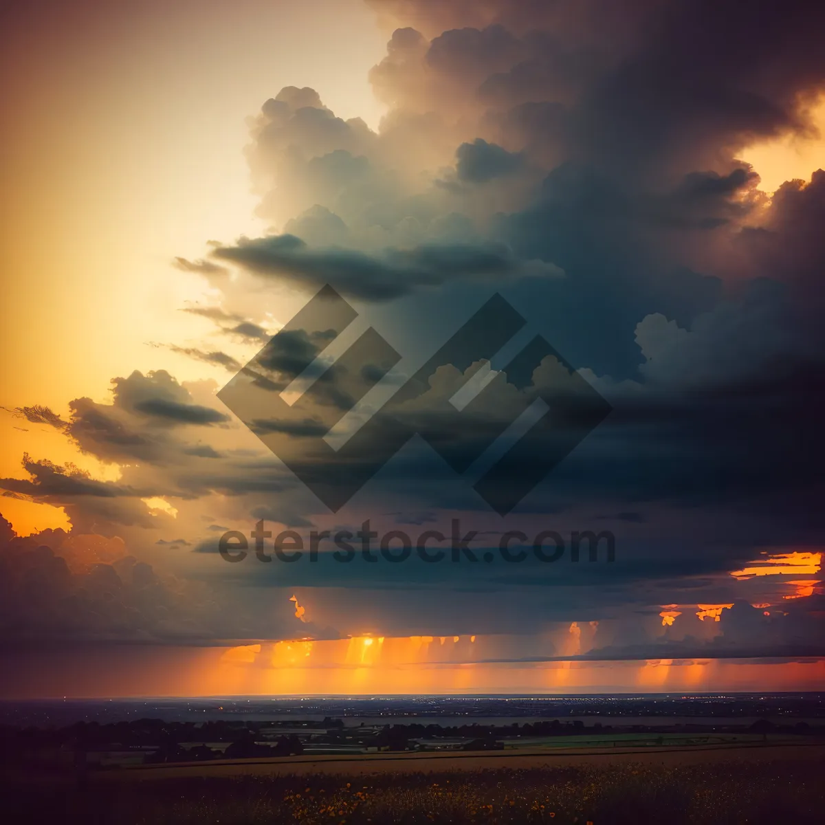 Picture of Golden Horizon: A Stunning Sunset Over the Sea