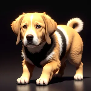 Golden Retriever Puppy: Adorable Canine Friend in Studio Portrait