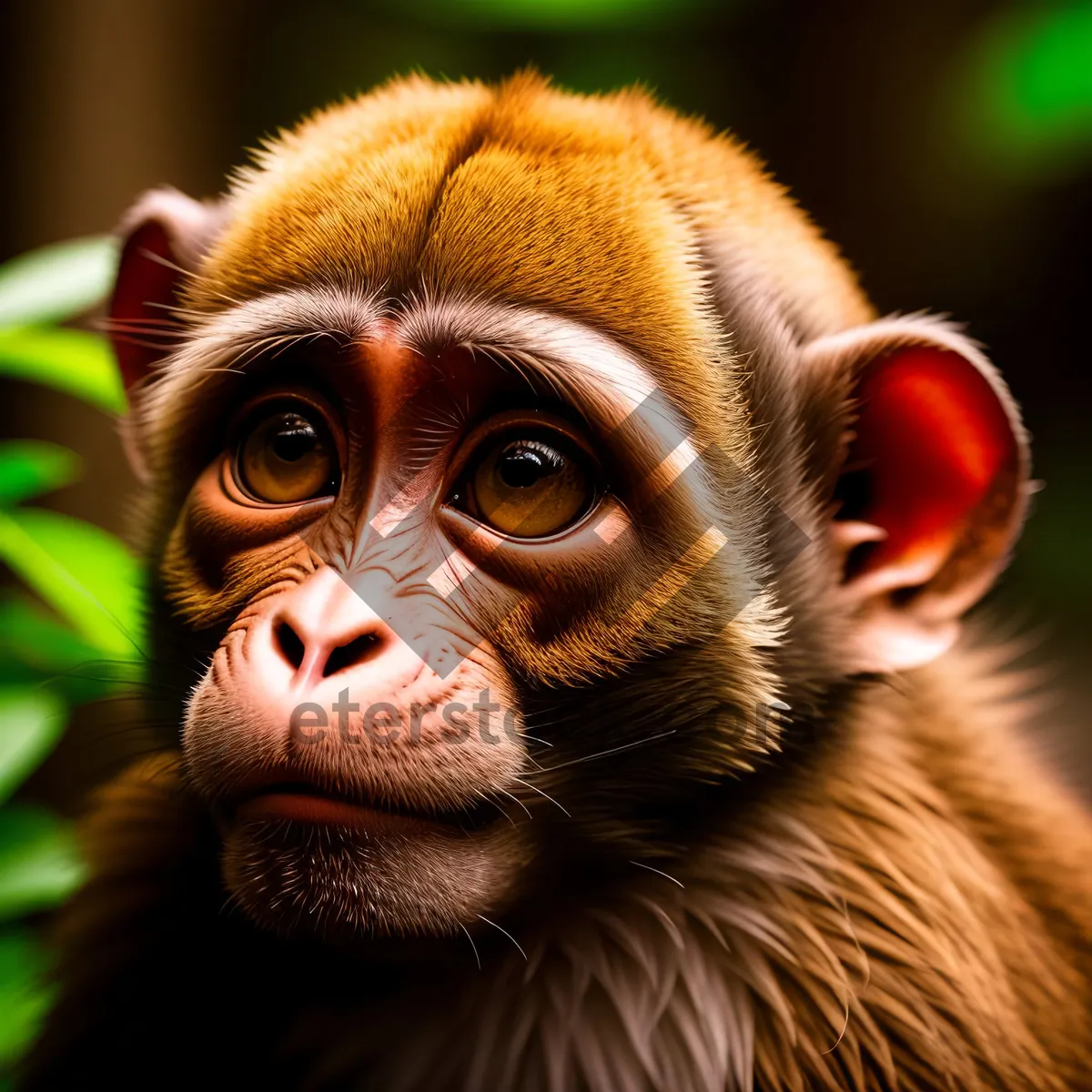 Picture of Playful Orangutan Amongst Lush Jungle Greenery