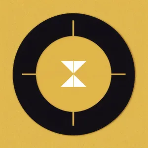 Shiny Gold Round Clock Icon with Pendulum