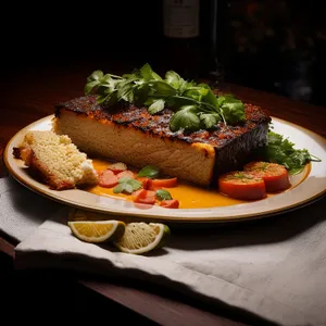 Delicious Grilled Steak with Fresh Vegetables and Salad