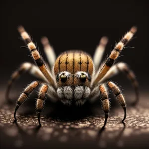 Wild Wolf Spider in Closeup: Creepy Arachnid with Hairy Legs