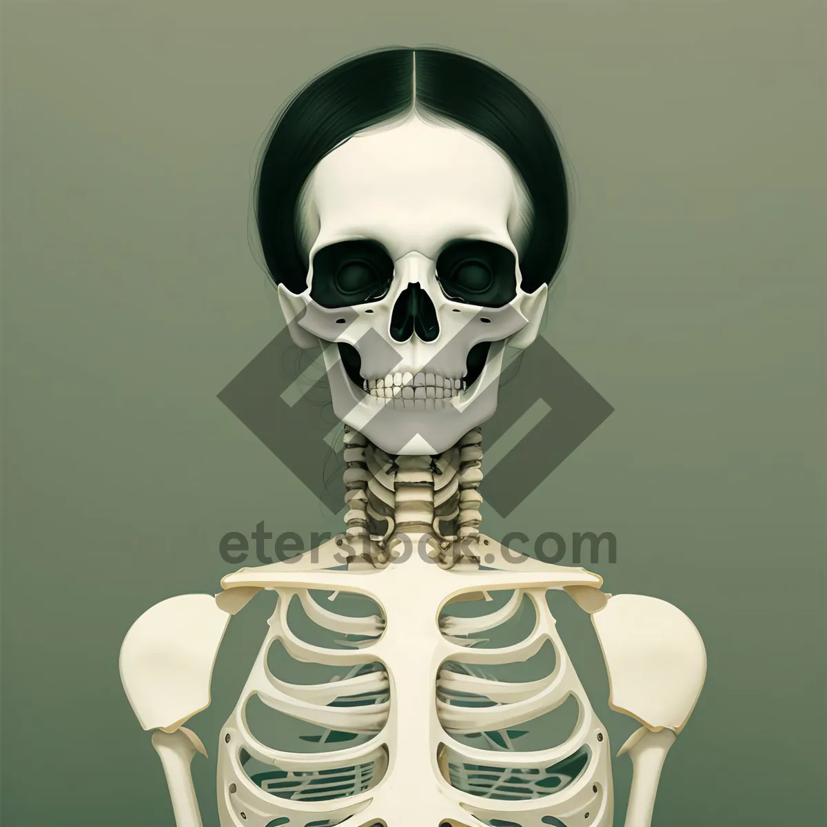 Picture of Human Skull Bones in 3D: Scientific Anatomy Image