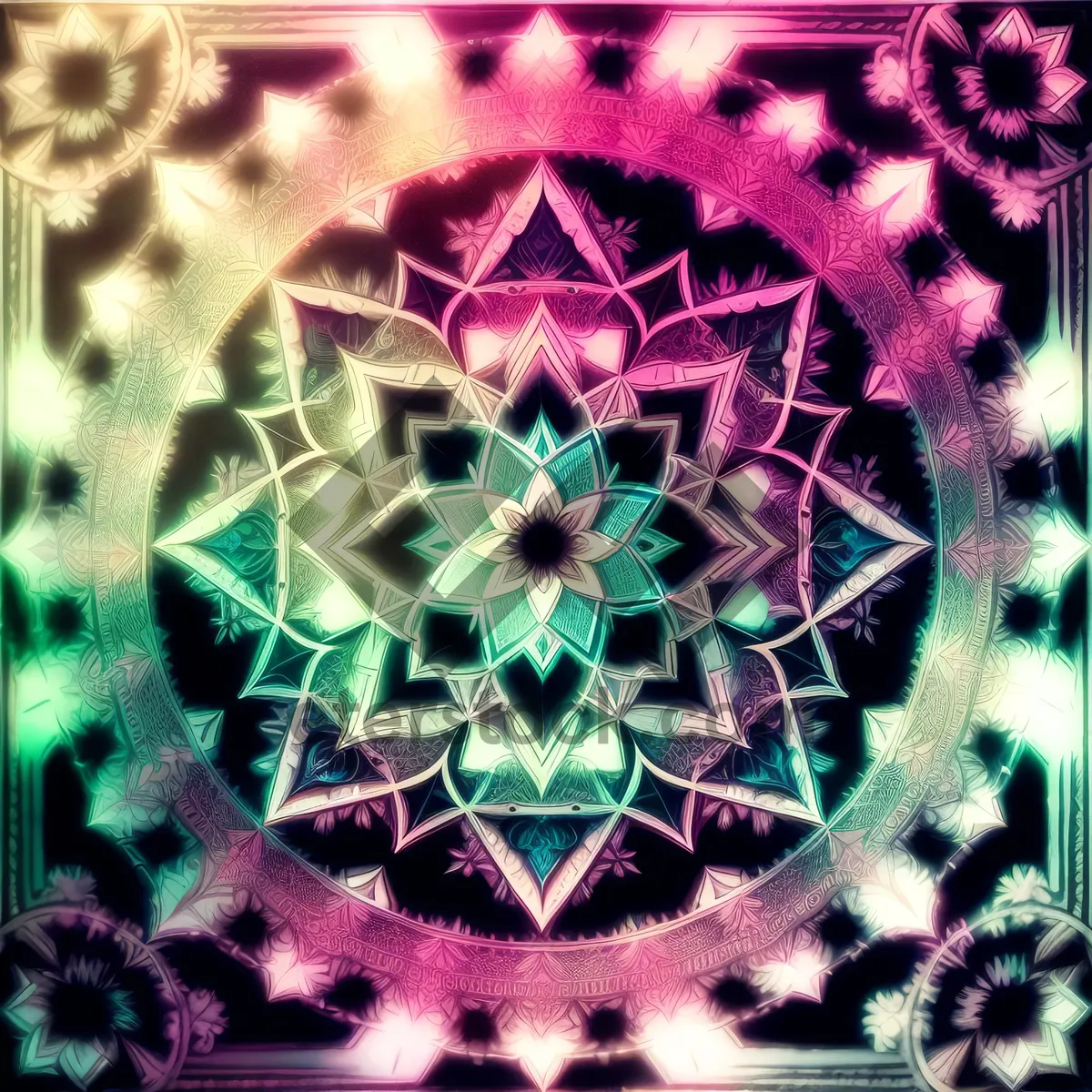 Picture of Colorful Infectious Agent Artwork: Kaleidoscopic Futuristic Fractal