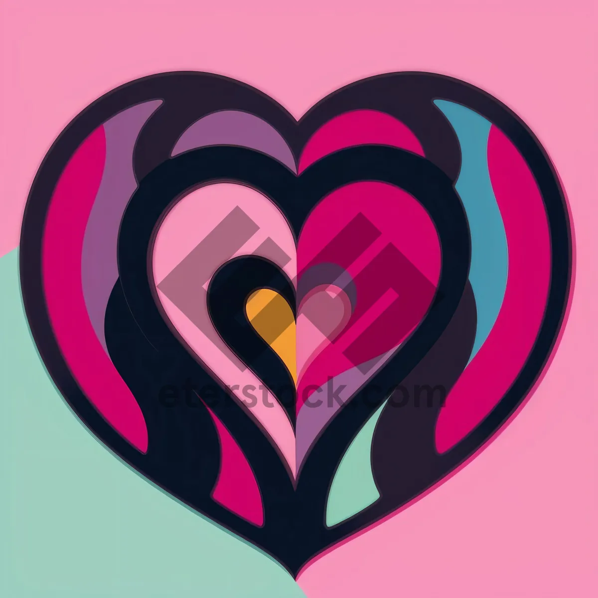 Picture of Valentine's Love Icon: Artfully Designed Heart Shape