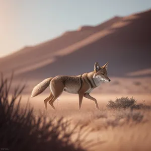 Majestic Canine Traversing the Desert Landscape