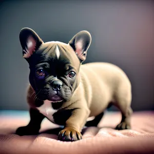 Endearing Bulldog Puppy with Delightful Wrinkles
