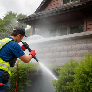 Active Golfer Trimming Hedges Outdoors