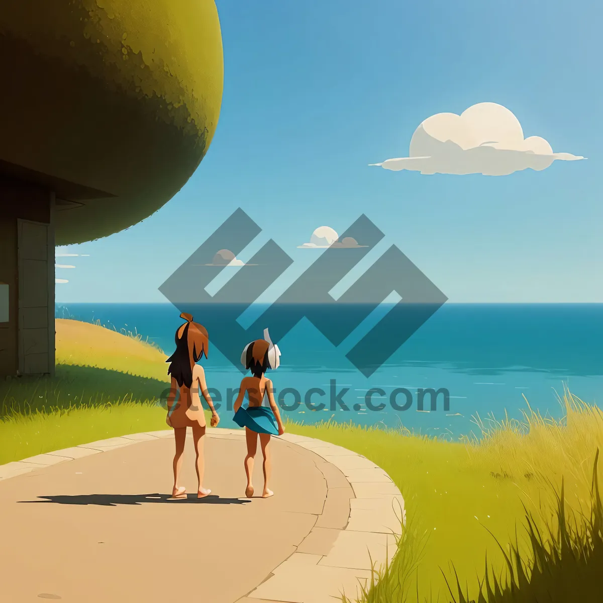 Picture of Sun-Kissed Beach Fun with Shuttlecock in Tropical Paradise