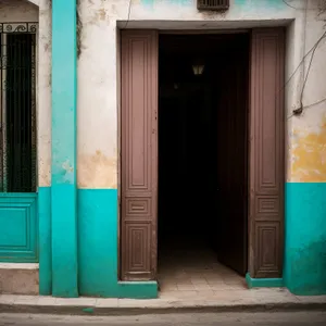 Vibrant Stone Entrance to Historic City House