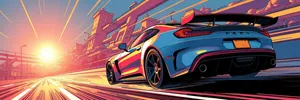 Luxury Sports Car Racing on Speedy Road