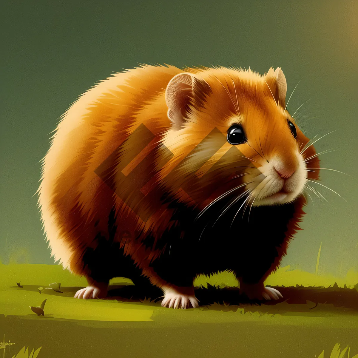 Picture of Fluffy Hamster with Cute Whiskers