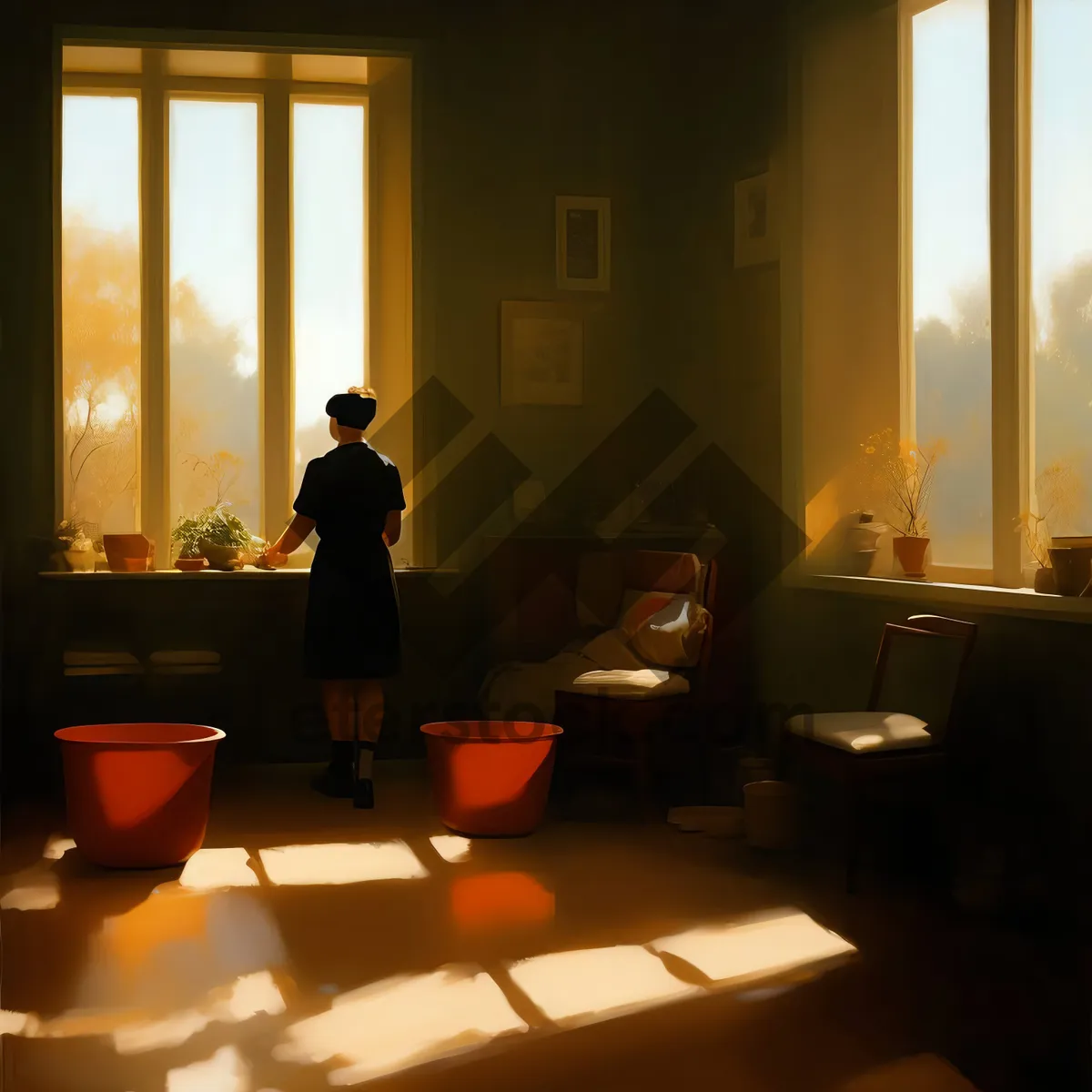 Picture of Businessman having meeting in modern office