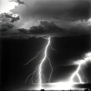 Electric Storm Lightning Bolt in Dark Sky