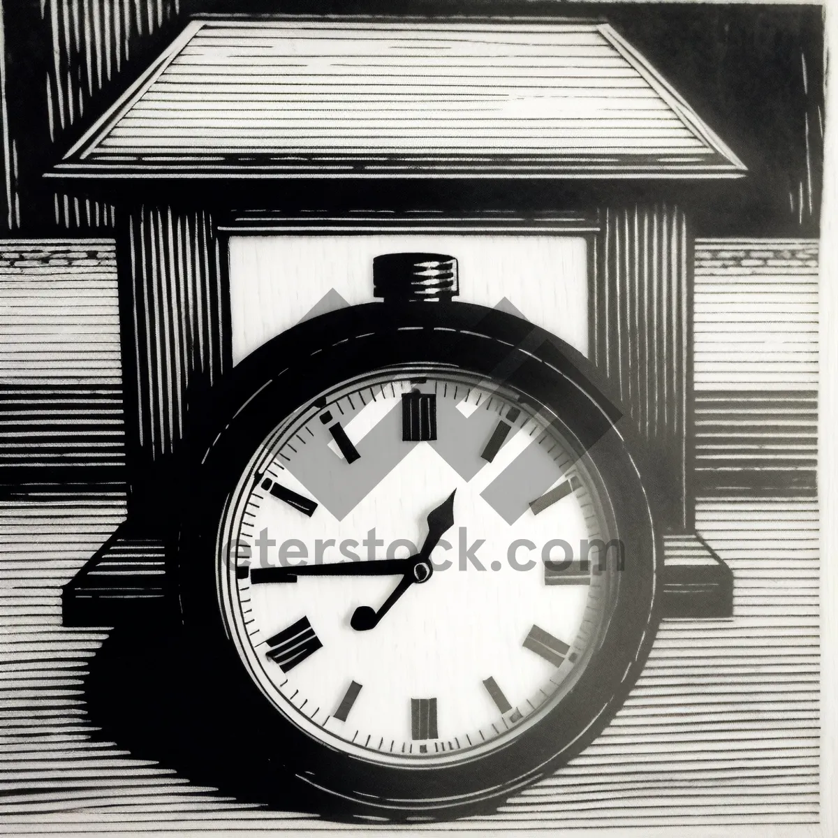 Picture of Antique analog clock ticking, showing time.