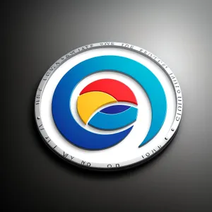 Modern Shiny Button Icon with 3D Reflection