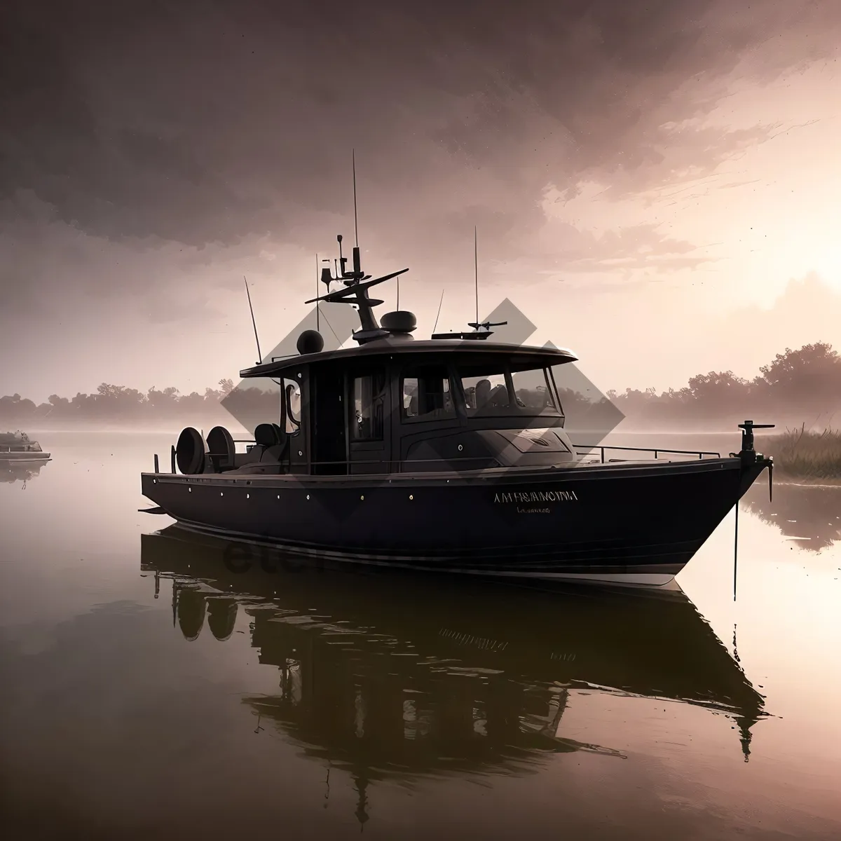 Picture of Nautical Transport at Sea: Tugboat in Harbor