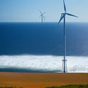 Clean Energy Wind Turbine in Green Landscape