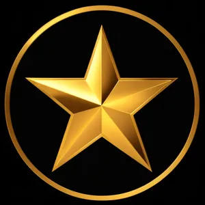 Shiny Golden Star Icon - Sparkling Five-Spot Symbol
