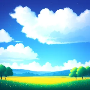 Serene Summer Sky Over Rural Meadows