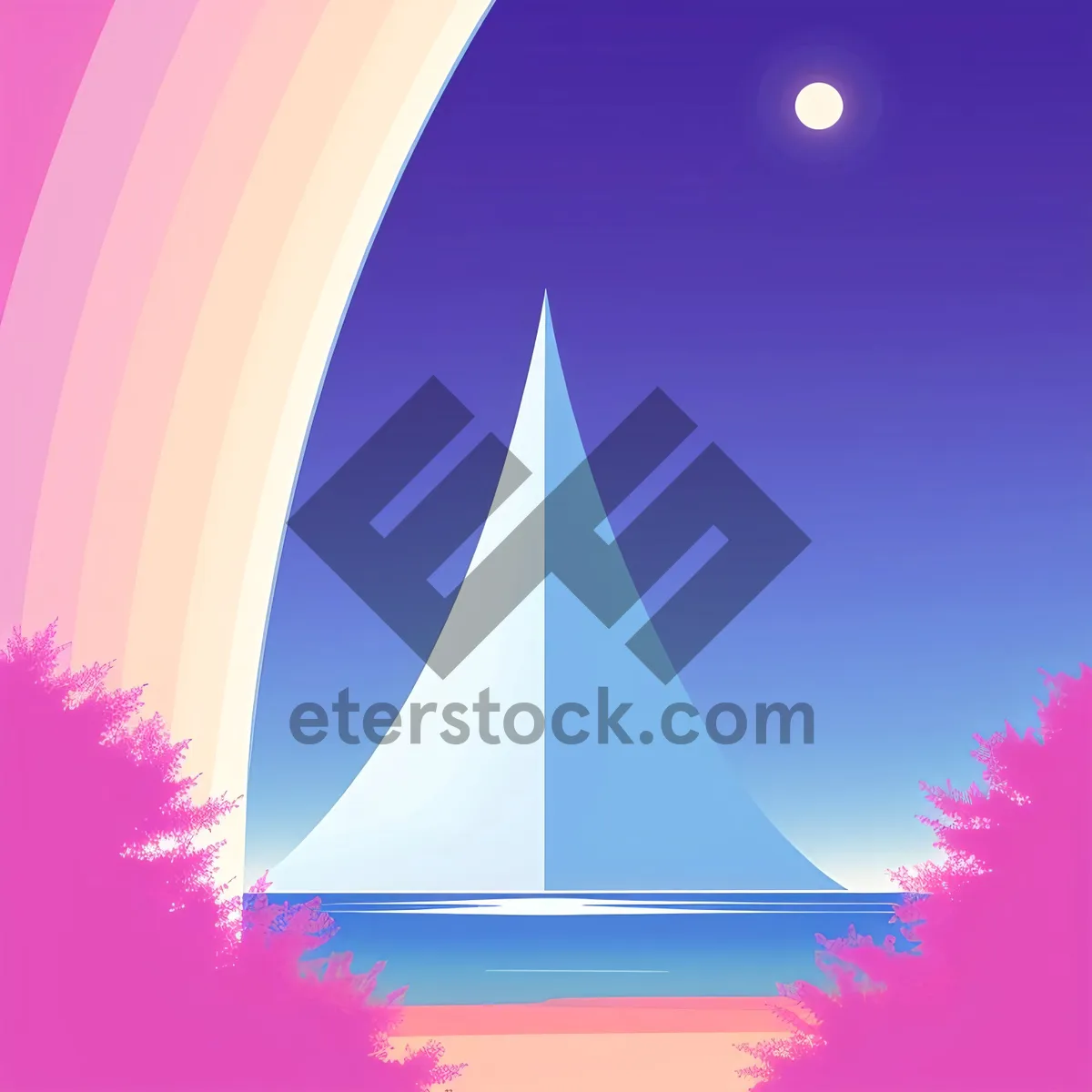 Picture of Winter Wonderland: Moonlit Starry Card Design with Decorative Snowy Tree