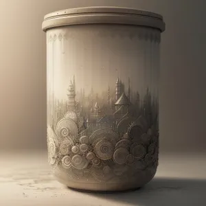 Glass jar with delicious drink inside