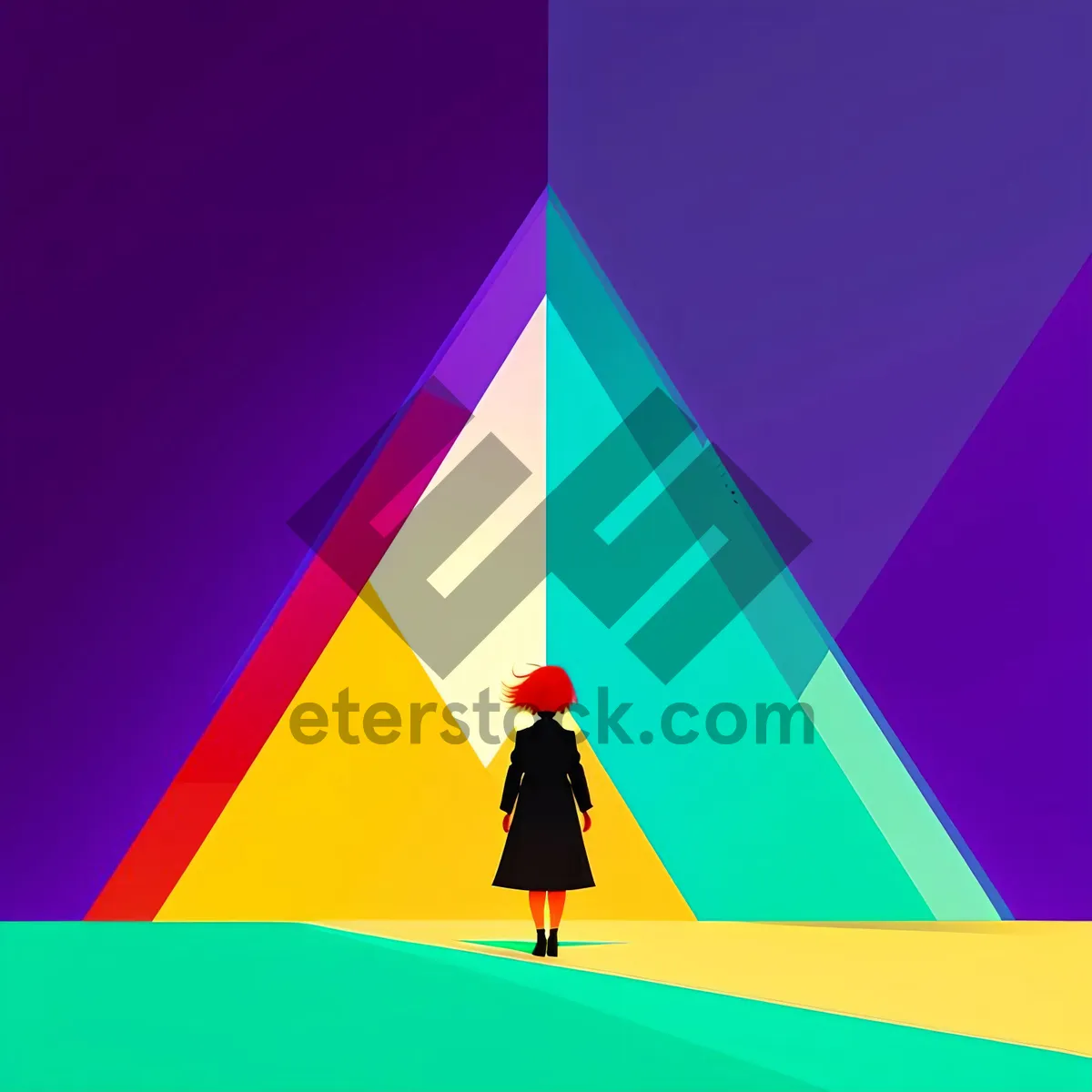 Picture of Flag Pyramid Silhouette Design Symbol