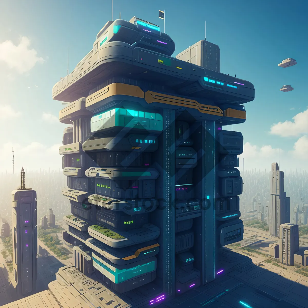 Picture of Modern Sky-high Urban Tower in Cityscape