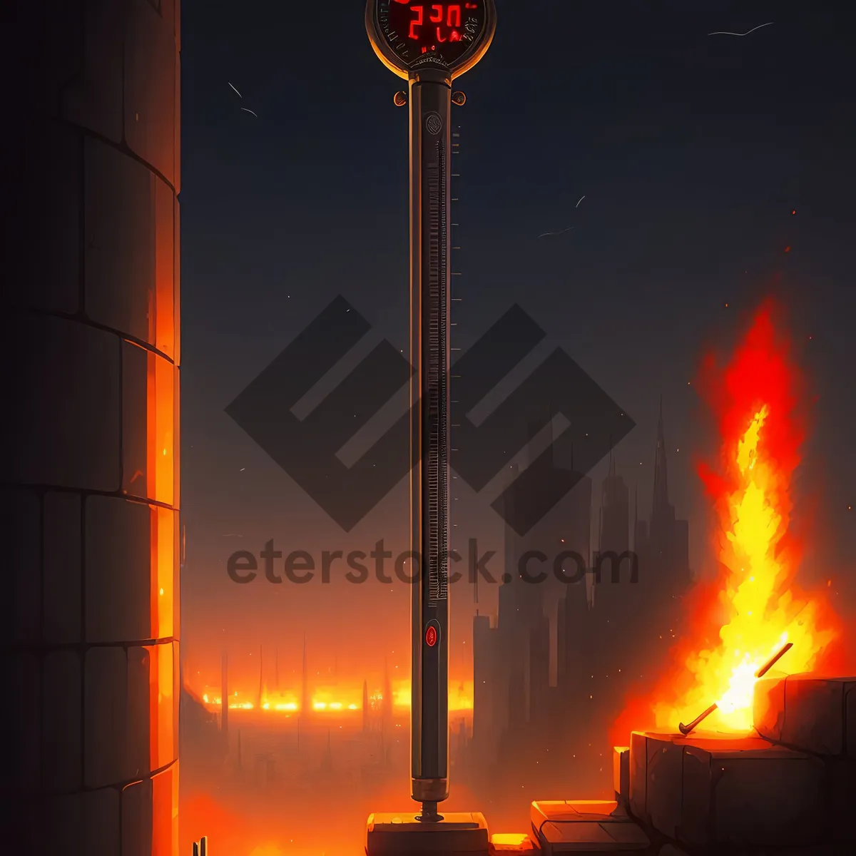 Picture of Fiery Night - Illuminating Heat and Burning Flames