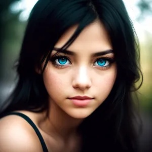 Seductive brunette model with captivating eyes and stunning hairstyle.