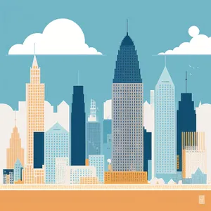 Urban Tower Silhouette Skyline Graphic Design