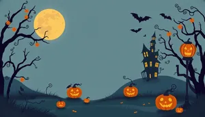 Halloween Cemetery Silhouette Moonlight Balloon Art