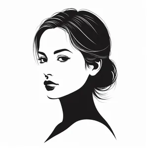 Cartoon housewife with unique haircut illustration