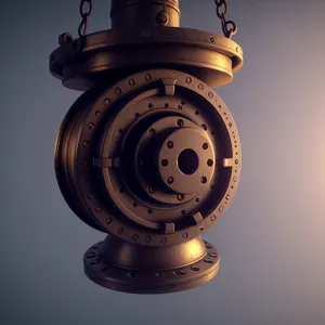 Rotating Metal Gyroscope Device with Lamp