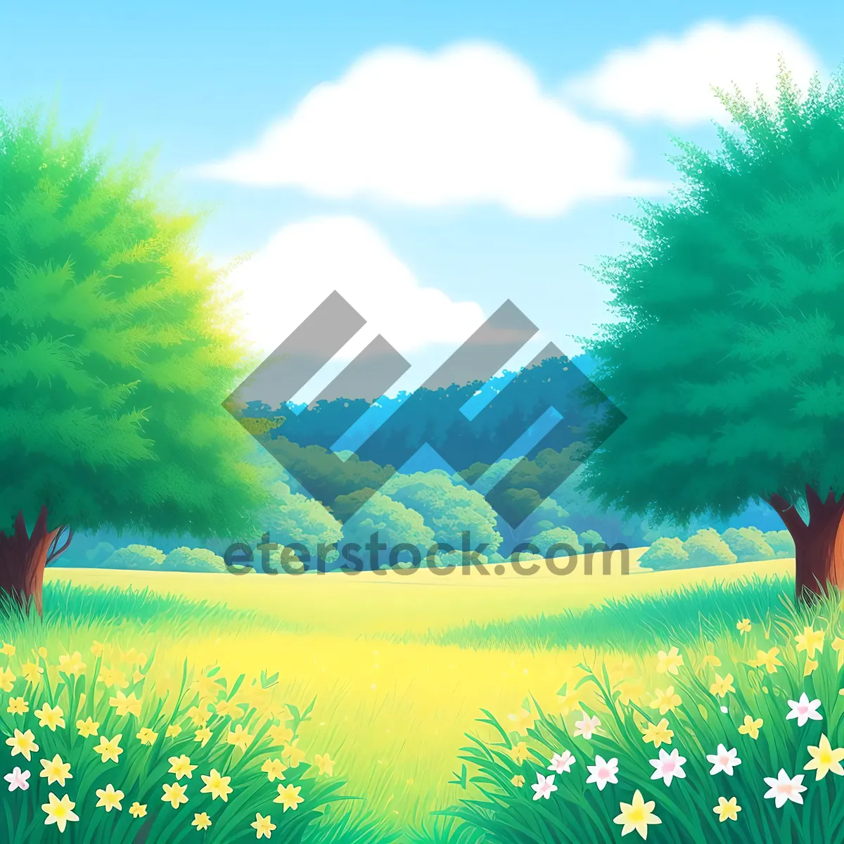 Picture of Dandelion Meadow Under Sunny Sky