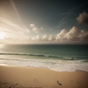 Serene Sunlit Seascape at a Tropical Beach